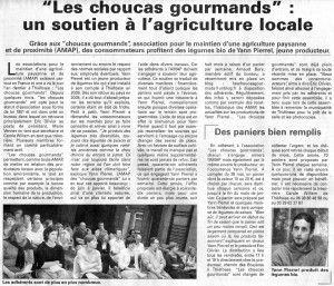 AMAP Les Choucas Gourmand dans la Press 2010